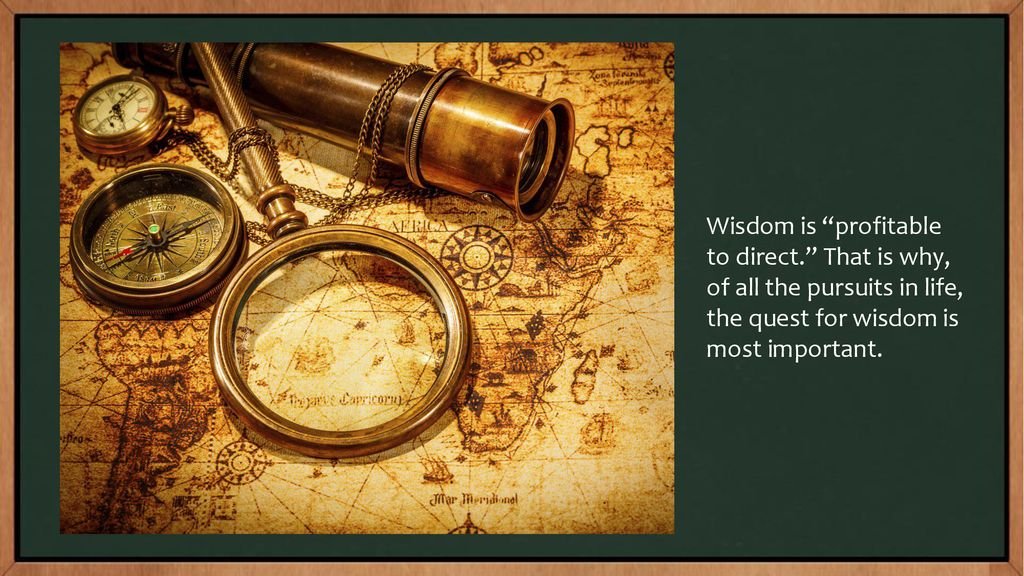 Wisdom is profitable to direct